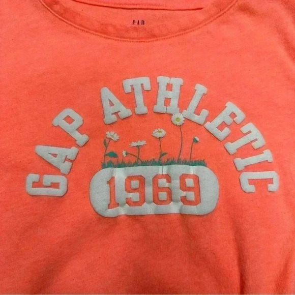 GAP T-Shirt Orangish-Pink / White  Tie Waist Size Small - Picture 5 of 16
